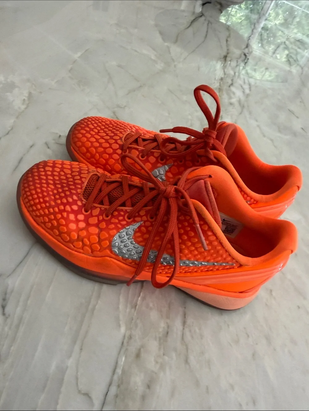 Kobe Nike Kids Orange and Silver Performance Sneakers